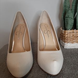 White Jessica Simpson Platform Heel